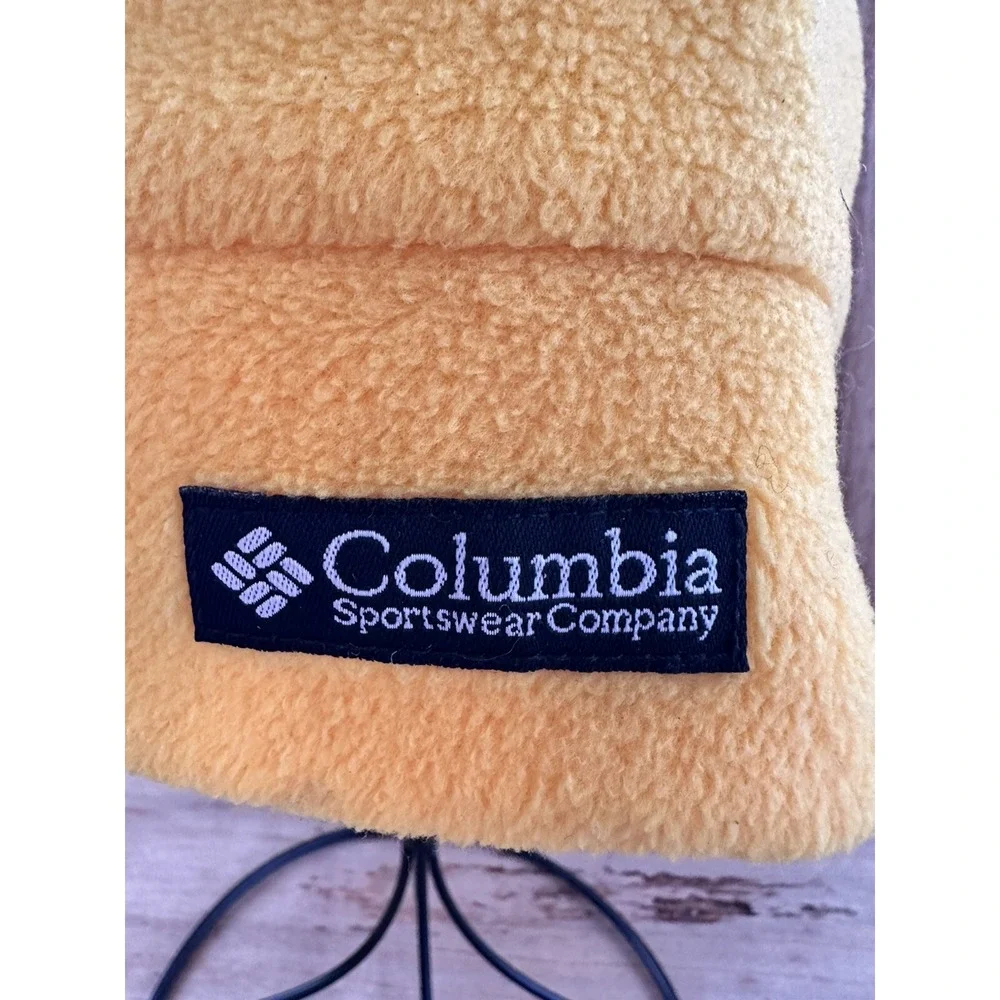 Columbia Beanie Hat Youth Yellow Fleece Unisex L XL